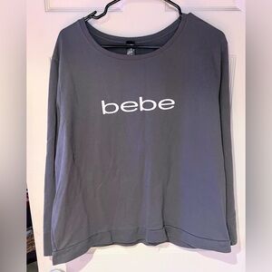 Bebe Charcoal Long Sleeve Lounge Tee Size 3X